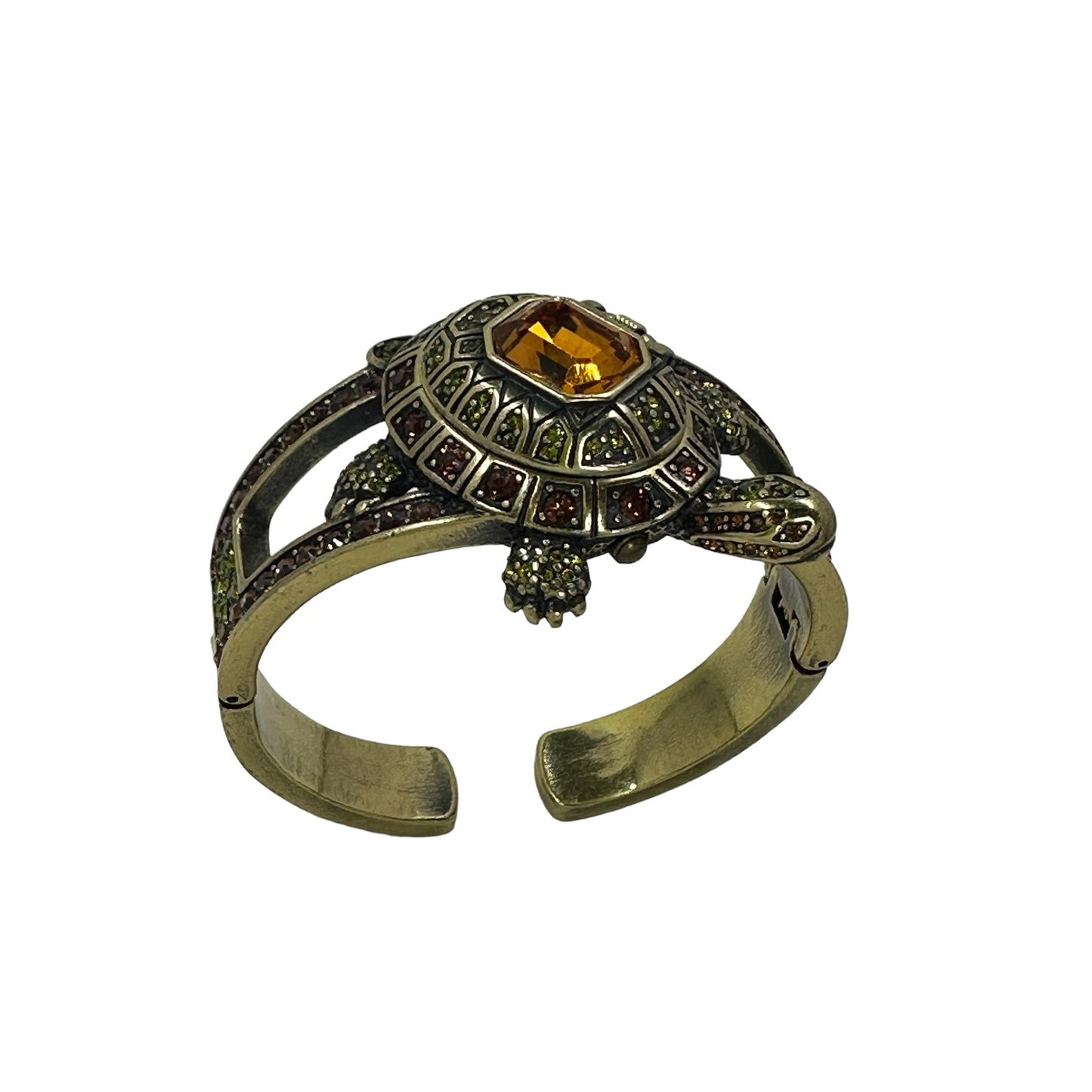 Heidi Daus Goldtone Rhinestone TURTLE Watch Bracelet
