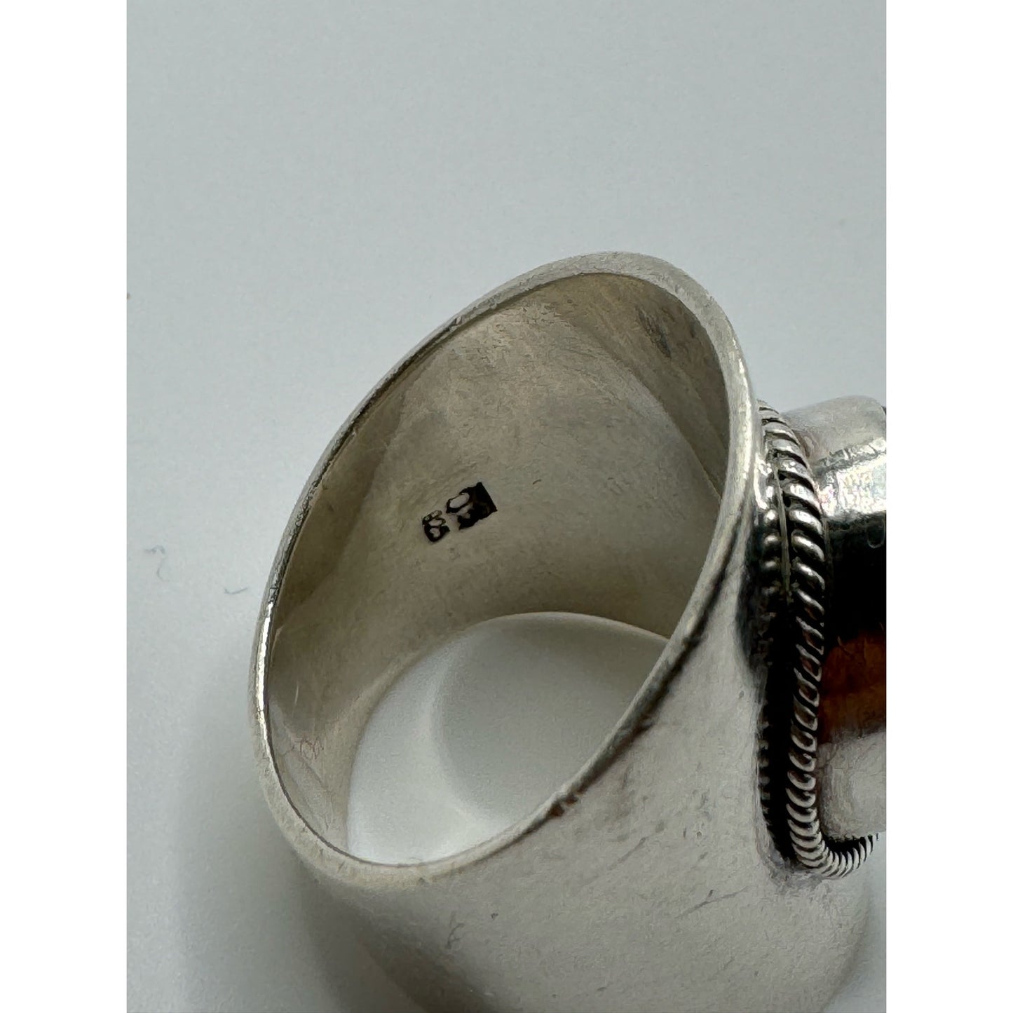 Vintage Sterling Silver Wide Band Blue Kyanite Ring Size 8