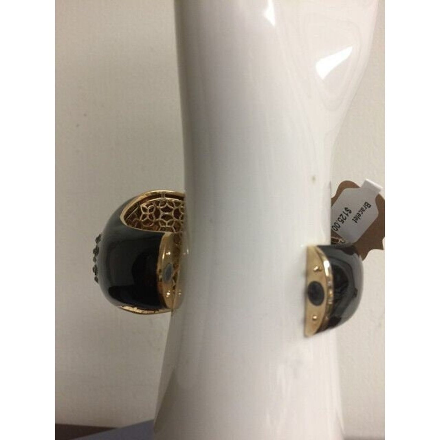 AKKAD Ibiza Sunset Jet Crystal and Enamel Black Bangle Bracelet