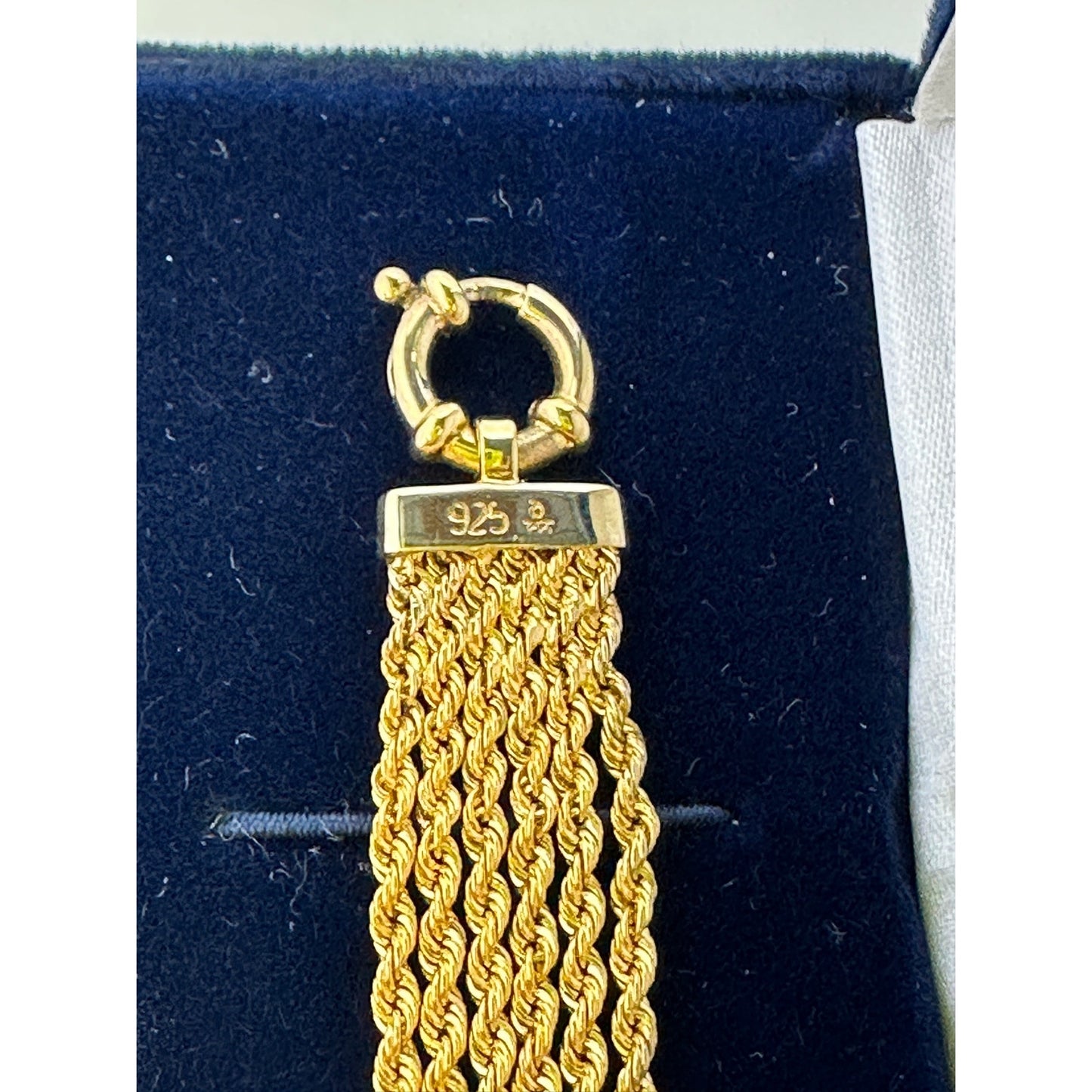 Danbury Mint Gold over Sterling 5 Strand Chain Circle Bracelet