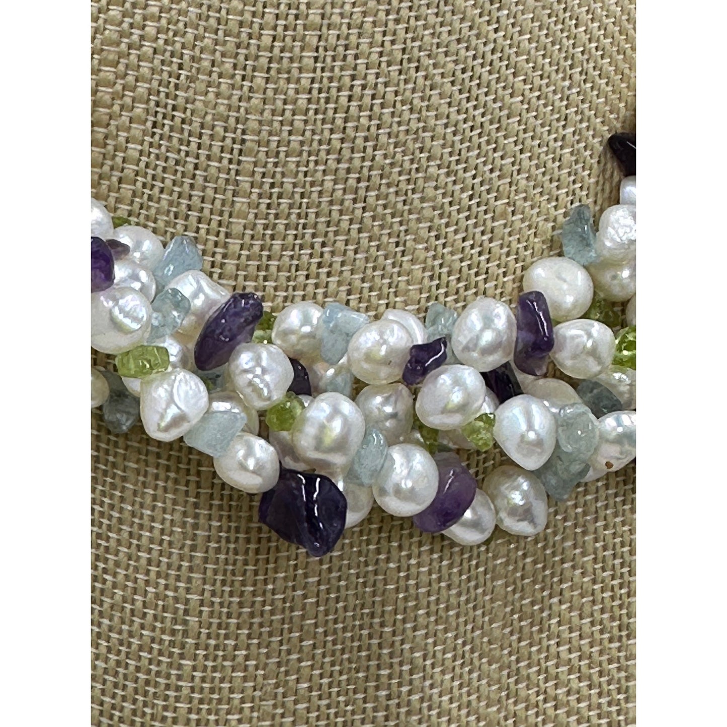 Ross-Simons Multicolored Pearl & Gemstone Torsade Necklace with Sterling Silver