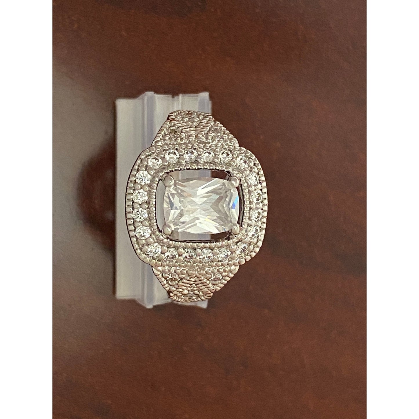 PDJ Sparkling CZ Art Deco Style Ring Size 7
