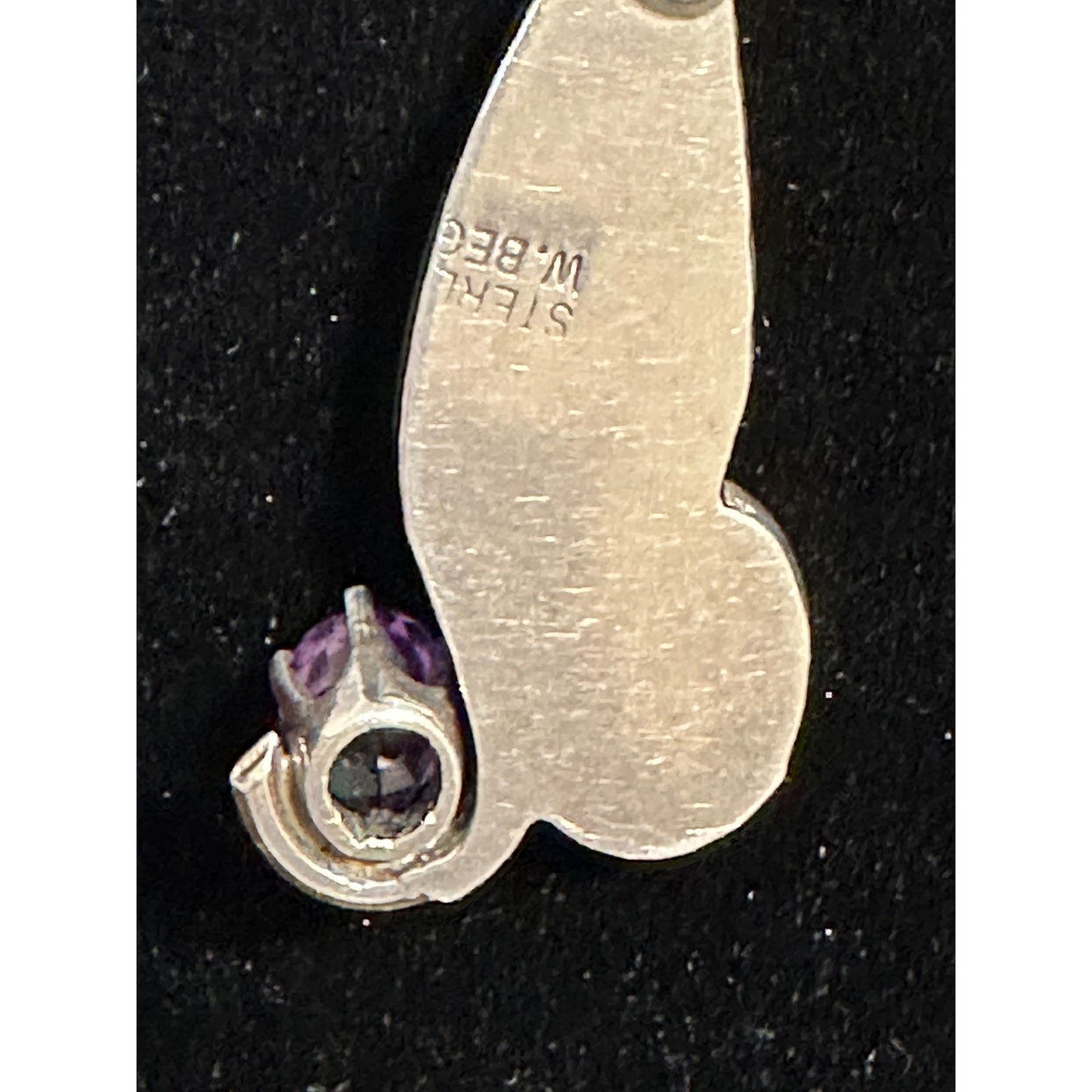 Vintage W. Begay Sterling Silver Amethyst Pendant Necklace