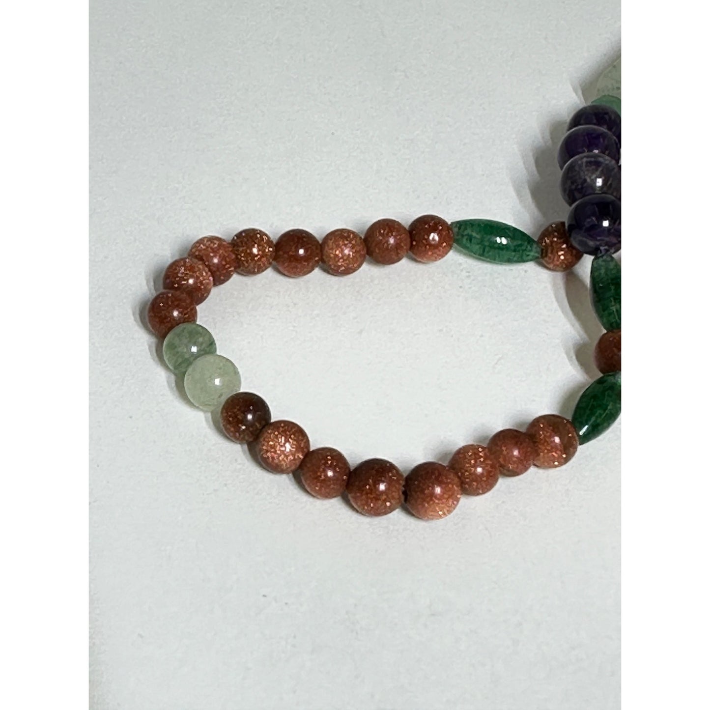 Long Multi Gemstone Beaded Lapis Tiger Eye Quartz Jade Necklace w/ Large Jade Figural Pendant