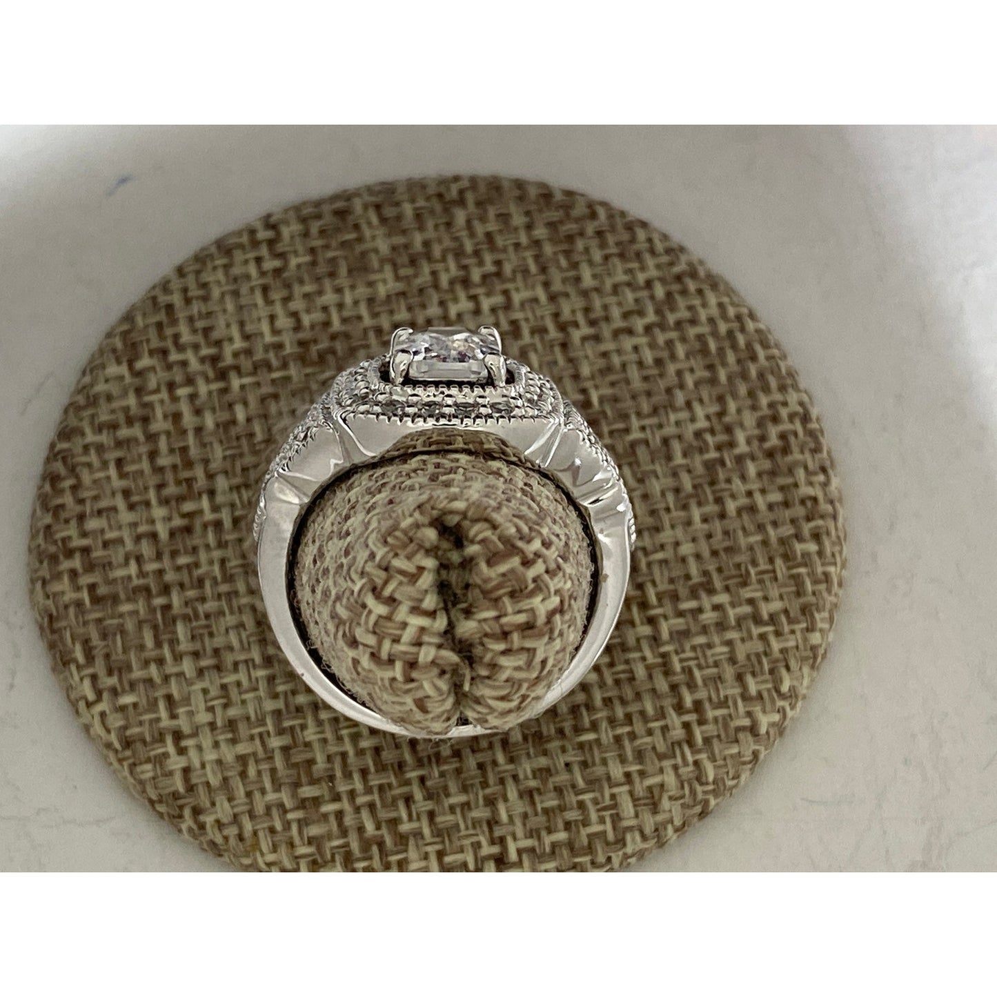 PDJ Sparkling CZ Art Deco Style Ring Size 7
