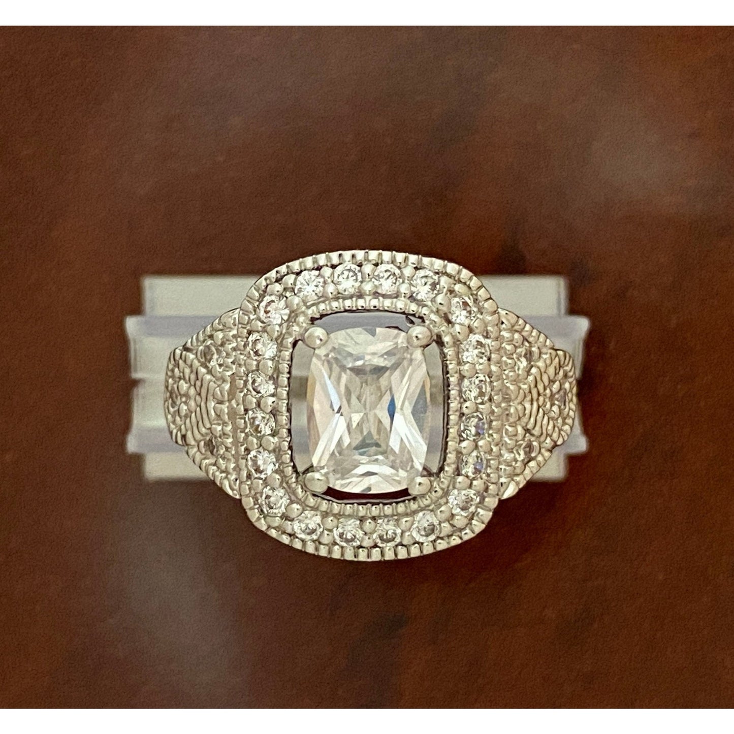 PDJ Sparkling CZ Art Deco Style Ring Size 7