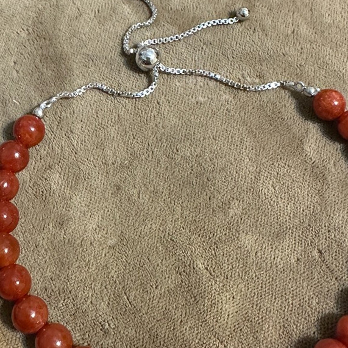 CARNELIAN Sterling Silver Slider Bracelet