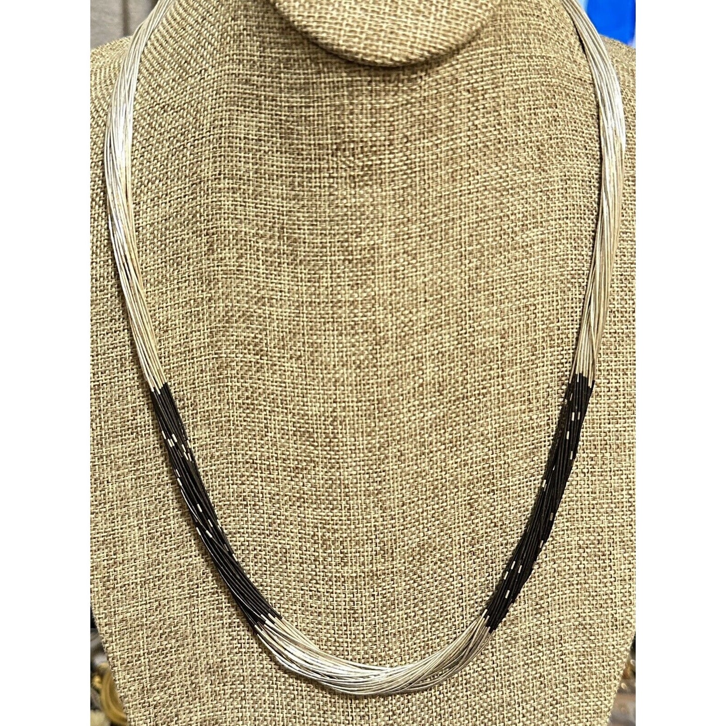 Rising Sun Hallmark 30 Strand Liquid Silver 24” Necklace 925