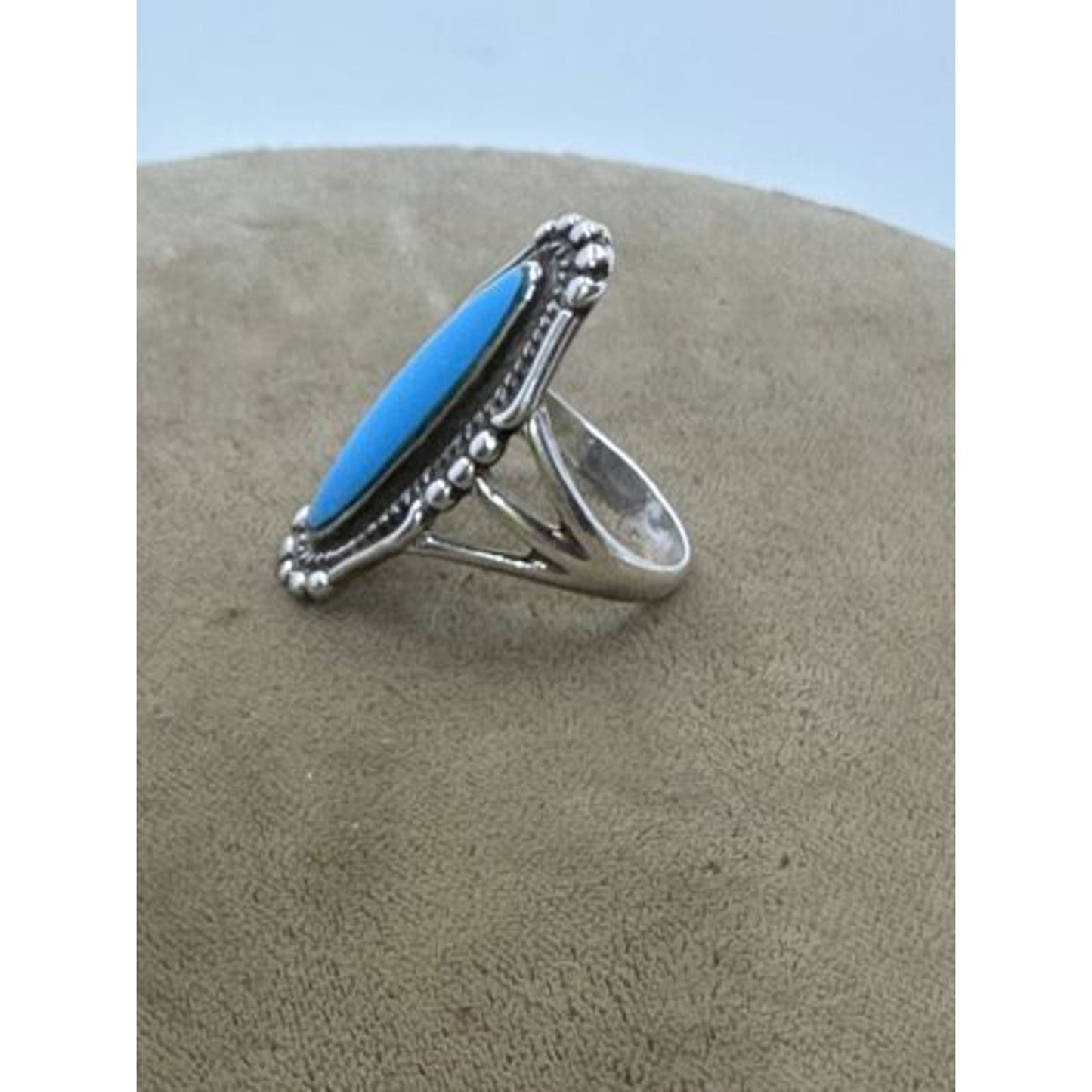 Vintage Ted OTT Native American Sterling Silver Turquoise Ring