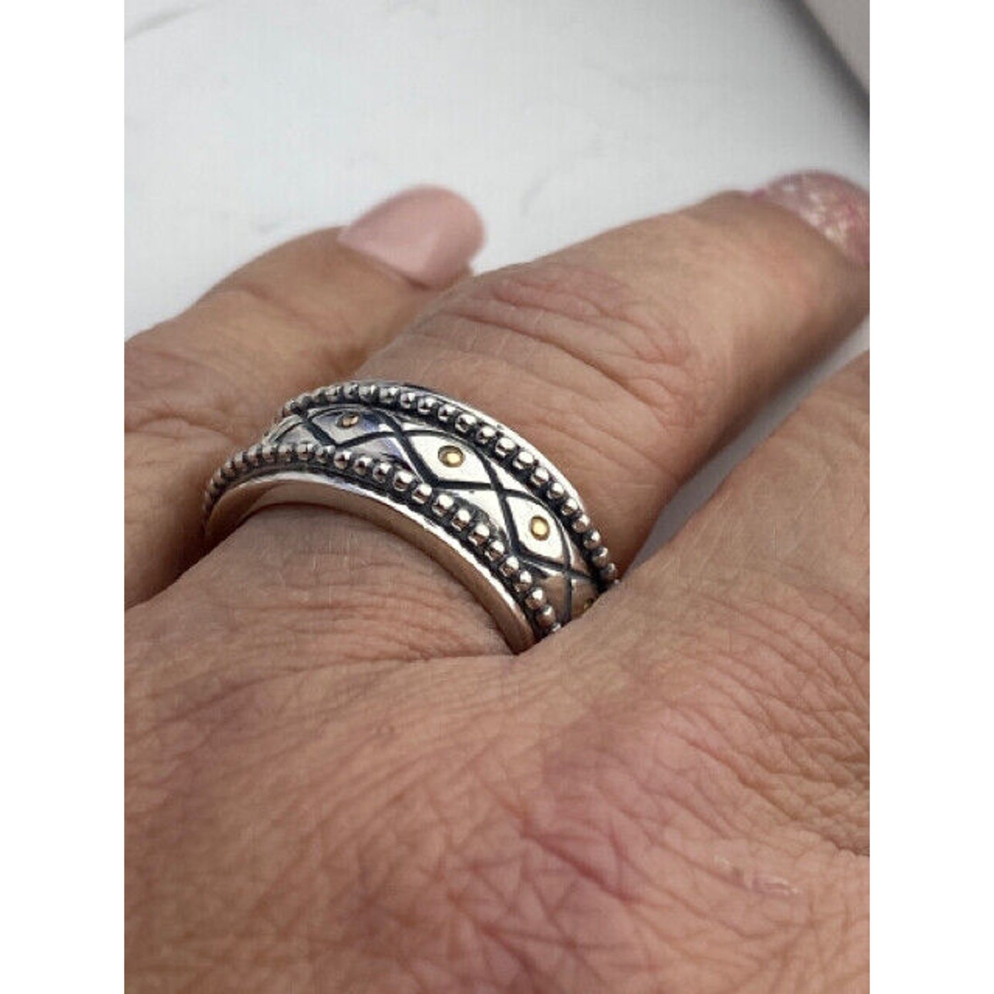 RoManse Robert Manse Men's Sterling Silver18k Spinner Band Ring Size 10
