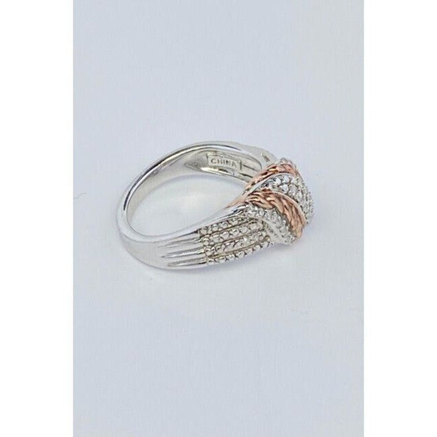 UD Sterling Silver Bronze Twist Diamond Ring Size 8