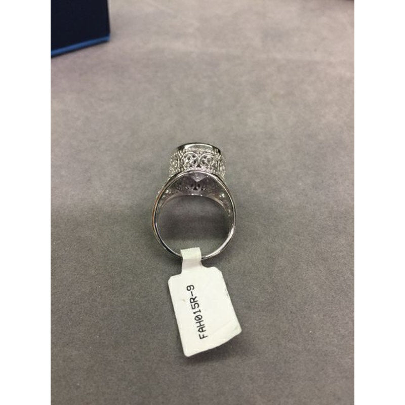 Vintage Sterling Silver Ring Ladies Filigree Light Purple Amethyst Ring Sz 9