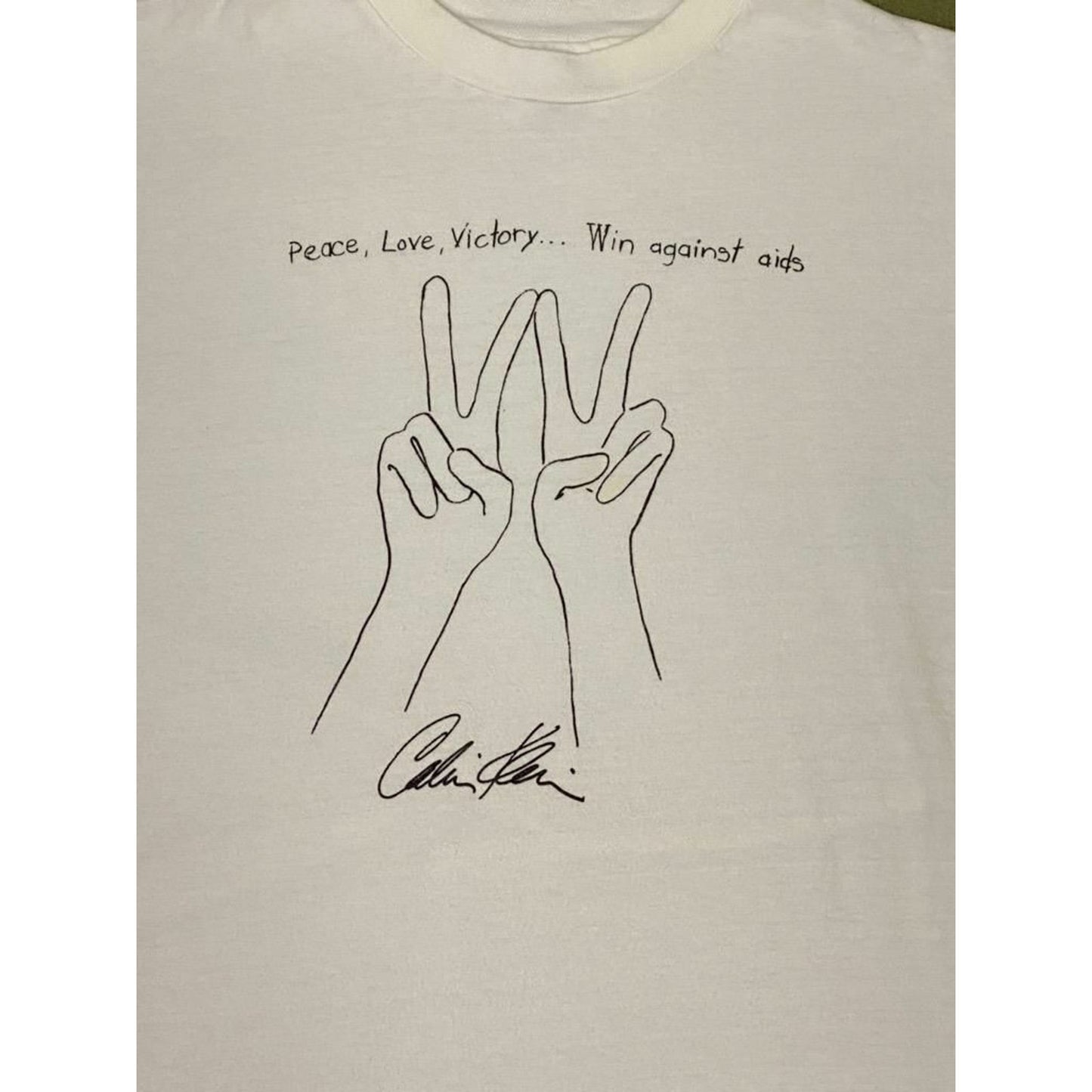 1992 Calvin Klein Win Against Aids W Magazine 20th Anniversary T Shirt Sz L