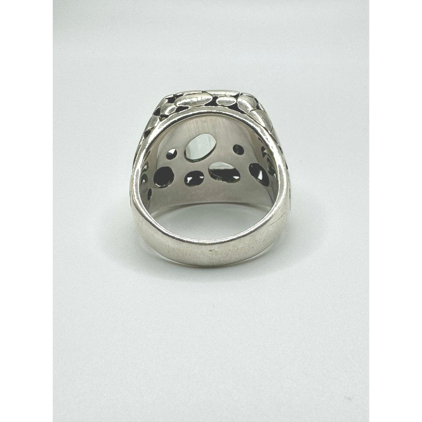 Sterling Silver Kali Pebble Green Amethyst Ring Size 8