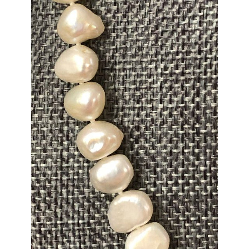 Vintage 14K Gold Fish Clasp JCM Cultured Freshwater Pearl NECKLACE & BRACELET