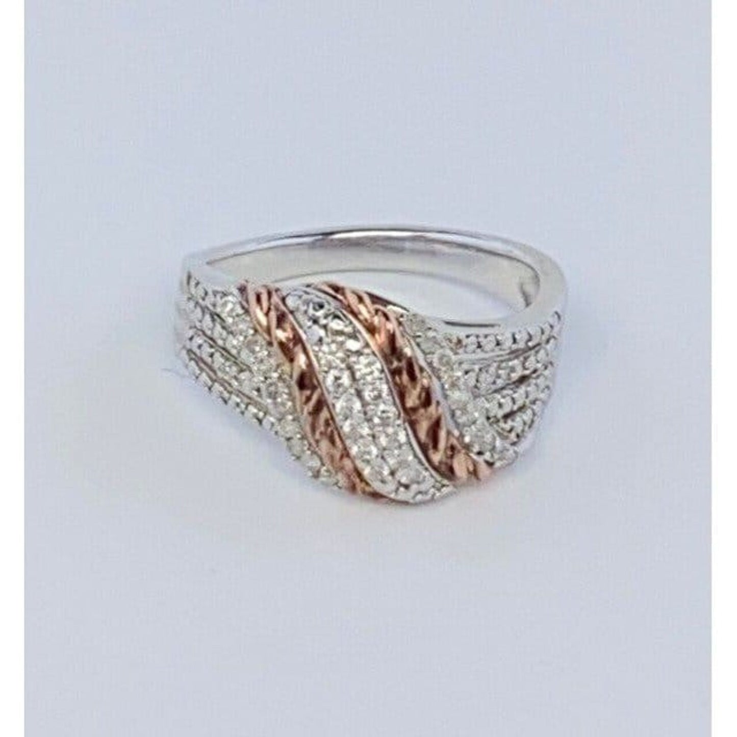 UD Sterling Silver Bronze Twist Diamond Ring Size 8