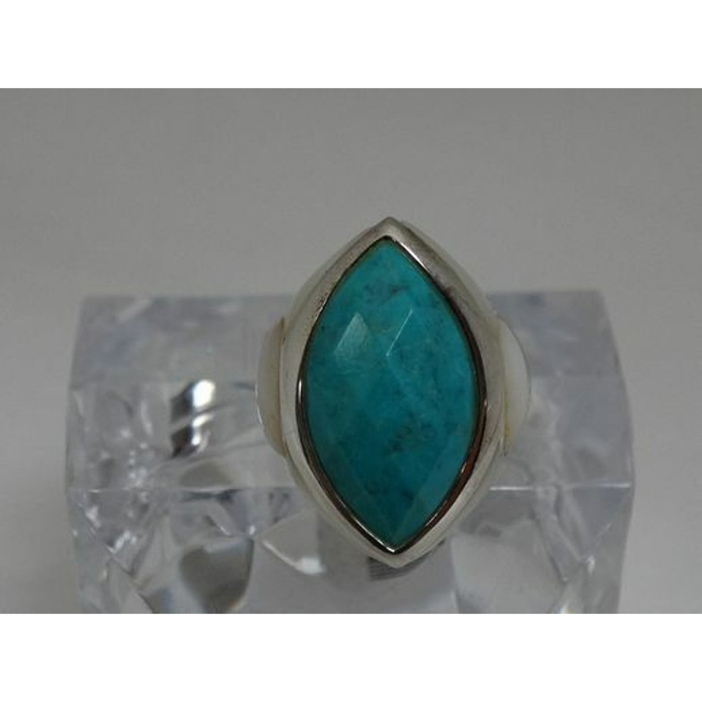 Sterling Silver Turquoise & MOP Sz7 Ladies Ring