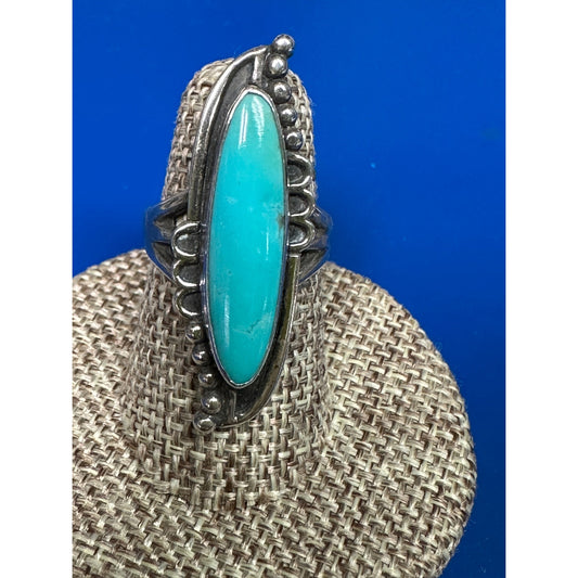 Sterling Silver Turquoise Native Southwest Ring Size 5 3/4