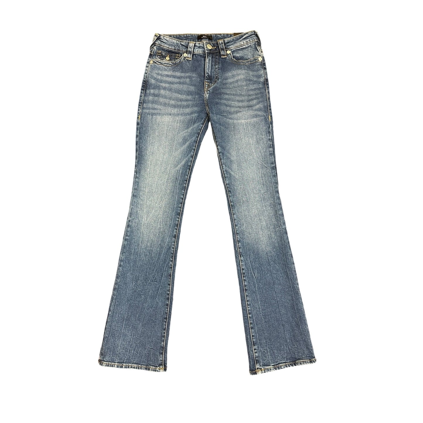 True Religion Becca Mid Rise Boot Cut Flap Pocket Denim Jeans W29 Stretch NWT