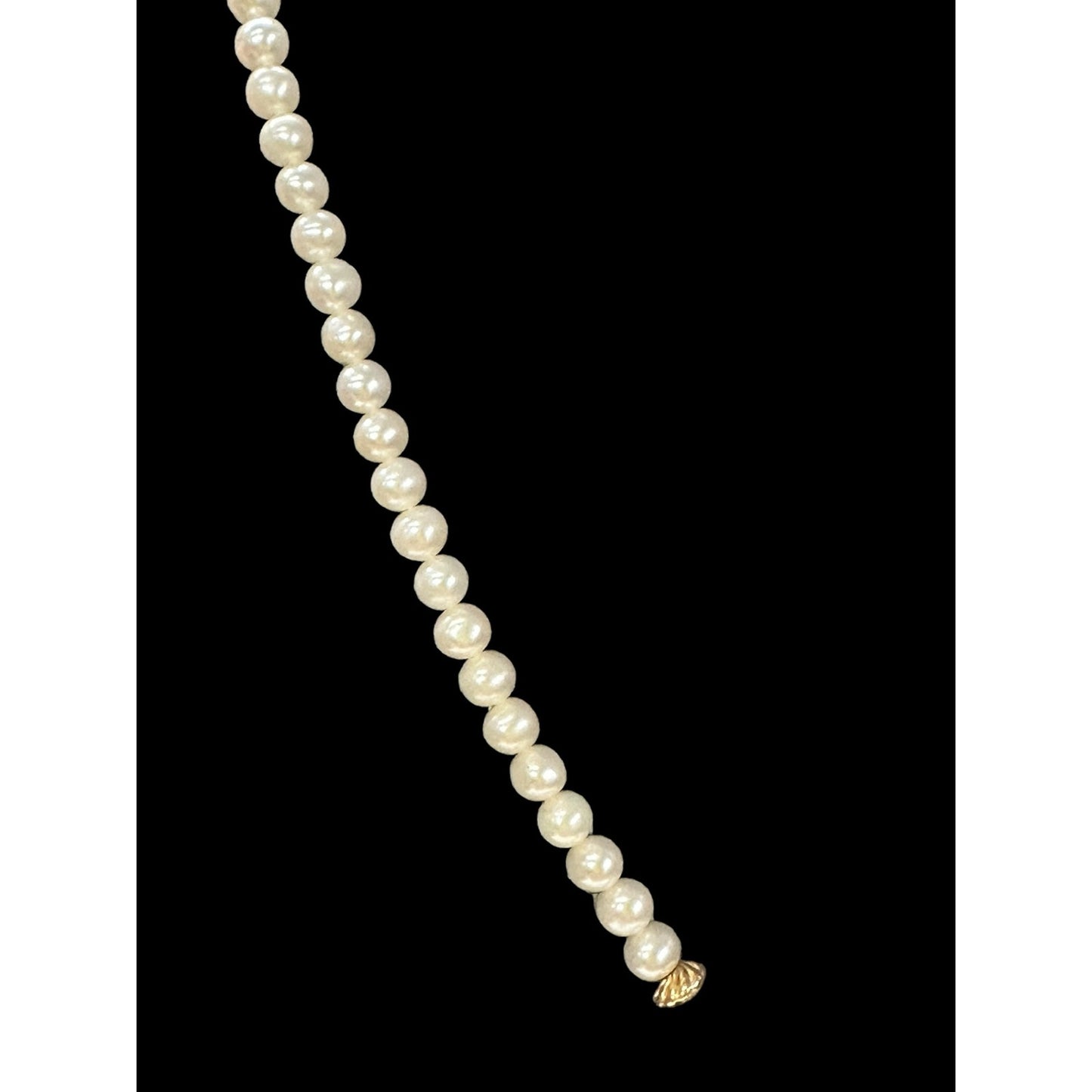 14k YG ~ White & Gray Beaded Pearl Necklace with Pearl Drop Pendant