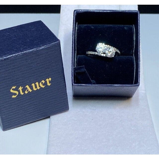 Stauer Sterling Silver Cubic Zirconia Diamondaura Infinity Ring Sz 8