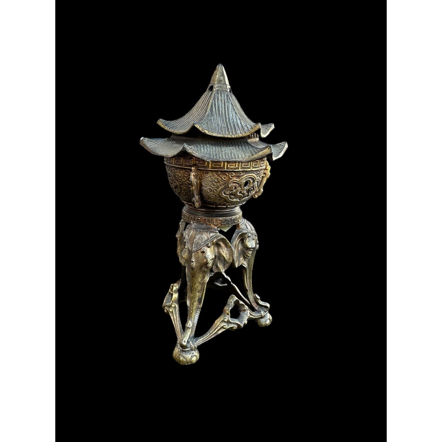 Vintage Asian Designed Elephant Incense Burner  Made in France by Lantines #1268