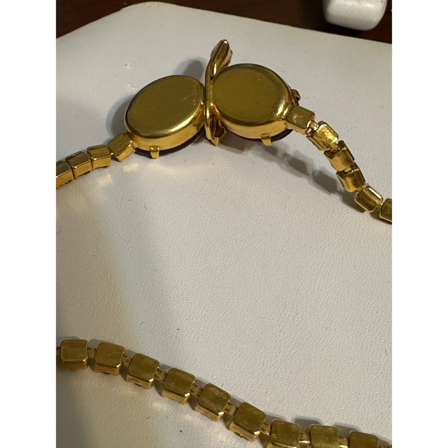 Delizza and Elster Juliana Necklace–Red Gold Shimmer Stones
