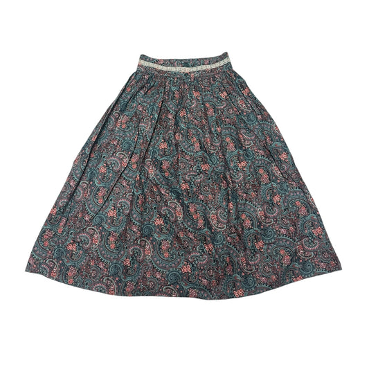 Vintage Gunne Sak Blue Floral Paisley Lace Skirt Cottage core Boho