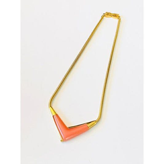 Givenchy 1978 Goldtone Thermoset Necklace & Clip Earrings