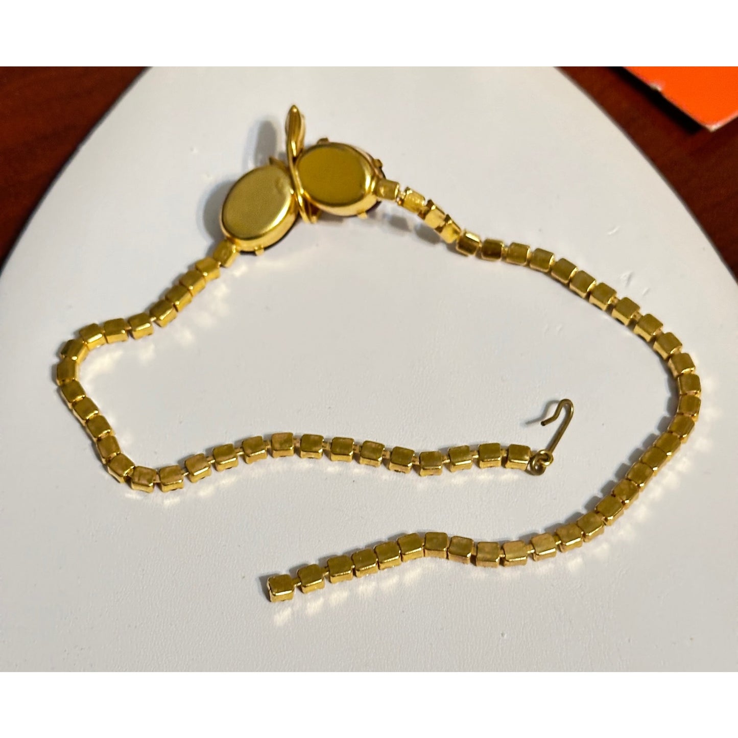 Delizza and Elster Juliana Necklace–Red Gold Shimmer Stones