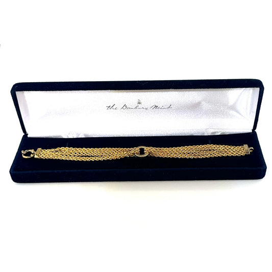 Danbury Mint Gold over Sterling 5 Strand Chain Circle Bracelet