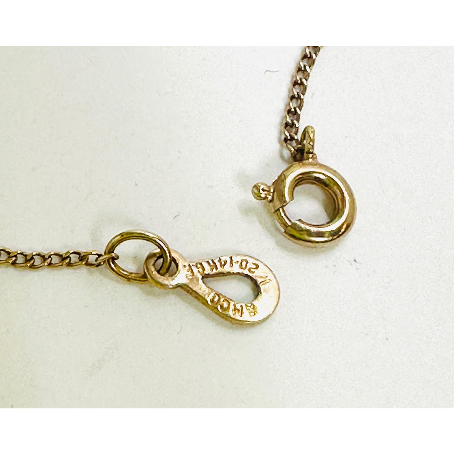 Vintage 14k Yellow Gold Filled Fancy Oval Glass Enameled Floral Bouquet Petit Point Design Pendant Necklace
