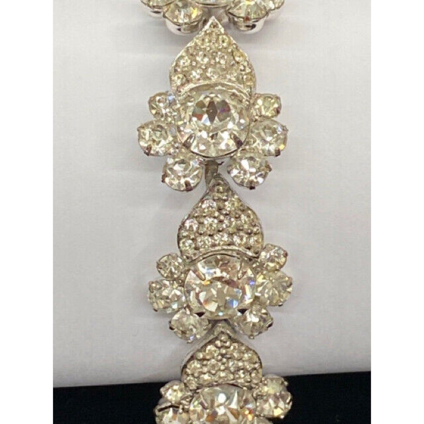 Stunning Art Deco WEISS Rhodium Rhinestone Bracelet