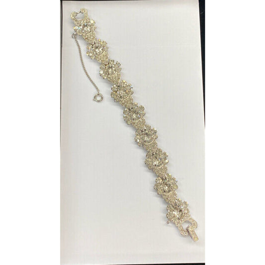 Stunning Art Deco WEISS Rhodium Rhinestone Bracelet
