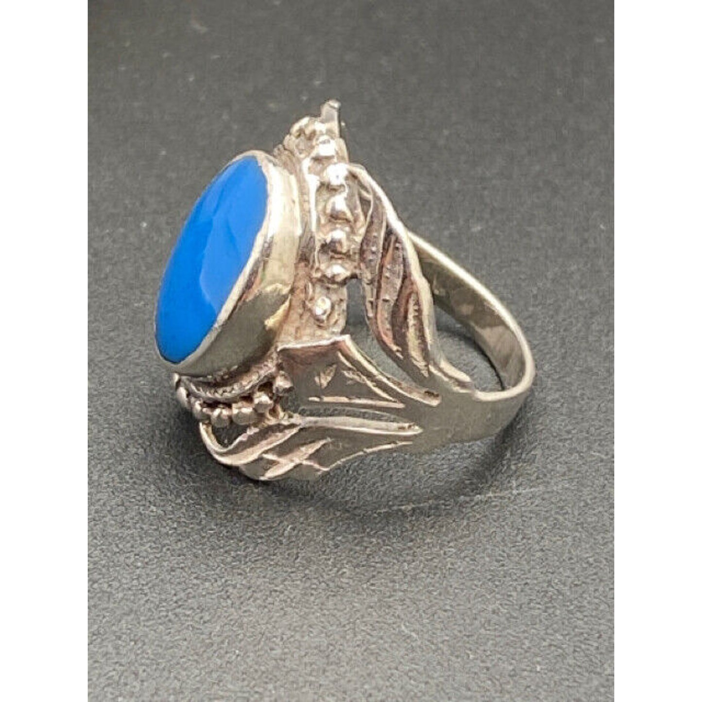 Sterling Silver Turquoise Blue Stone Ring Size 5