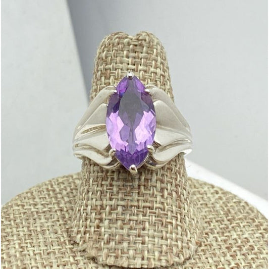 Sterling Silver Ladies Amethyst Ring Size 7 Ring