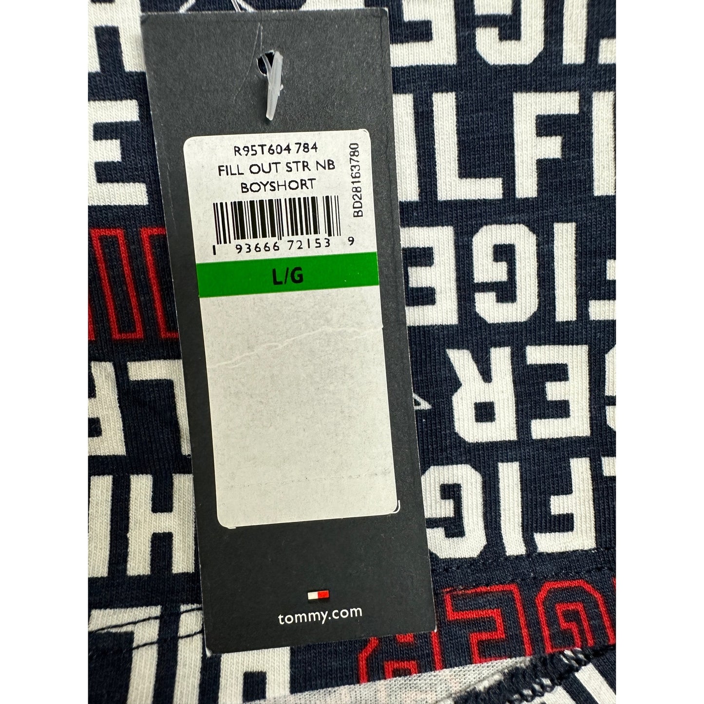 Tommy Hilfiger Women's 10 Pairs Boyshort cotton panties TH Logo Size L Navy Red NWT