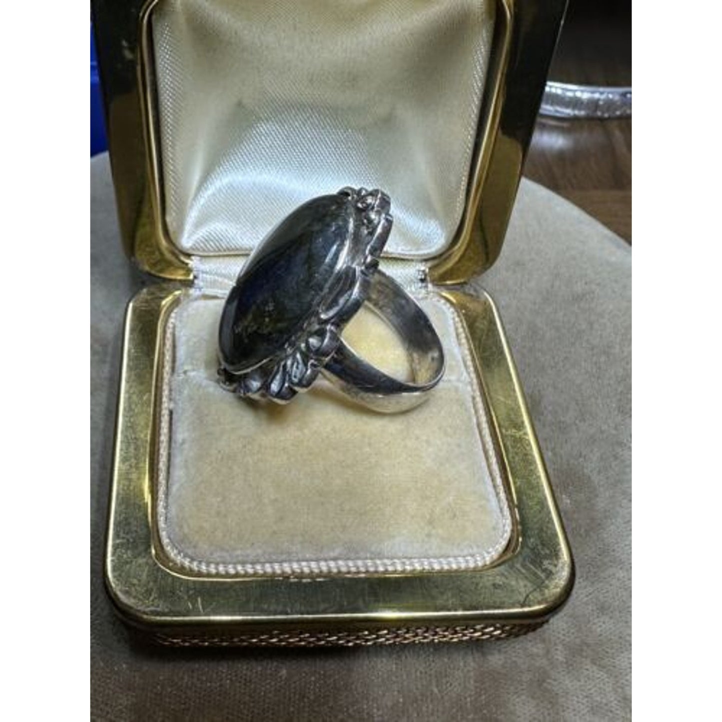 Sterling Silver Oval Labradorite Ring Size 8